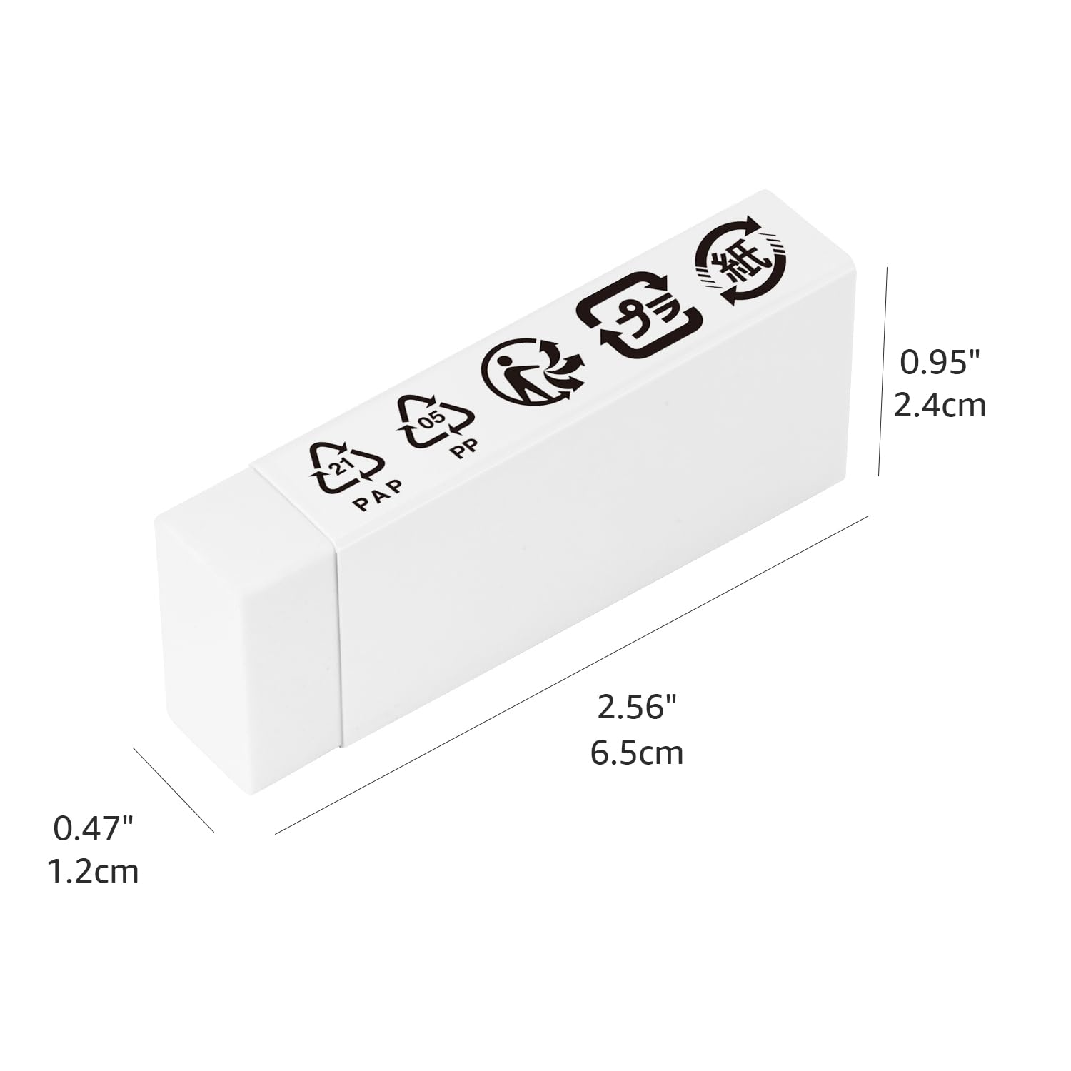 Amazon Basics Block White Eraser, 2-Pack - Premium Quality Erasers for School, Office & Art Projects - Non-Abrasive, Smudge-Free Paper Cleaner