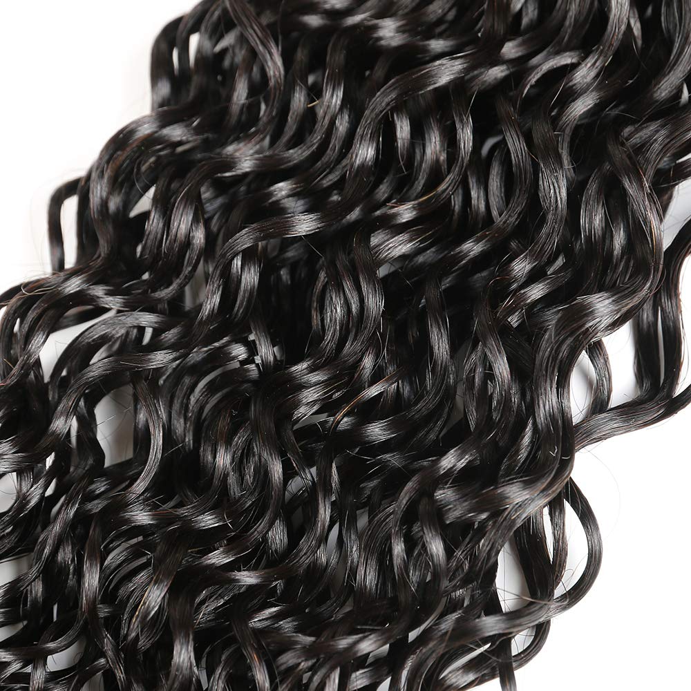 100% Brazilian Virgin Human Hair Extensions - Water Wave 4 Bundles (22, 24, 26, 28 Inch) Unprocessed Curly Wave Natural Color for Women | Perfect for Daily Wear, Parties & Special Occasions