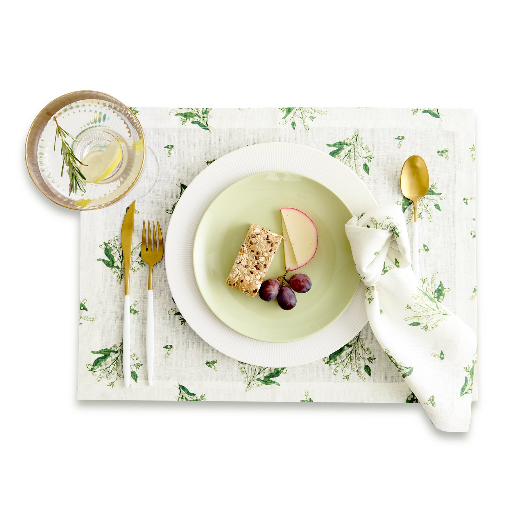Elegant Lily of the Valley Floral Napkins - Set of 4 Premium Cotton Dinner Napkins for Wedding, Bridal Shower & Fine Dining