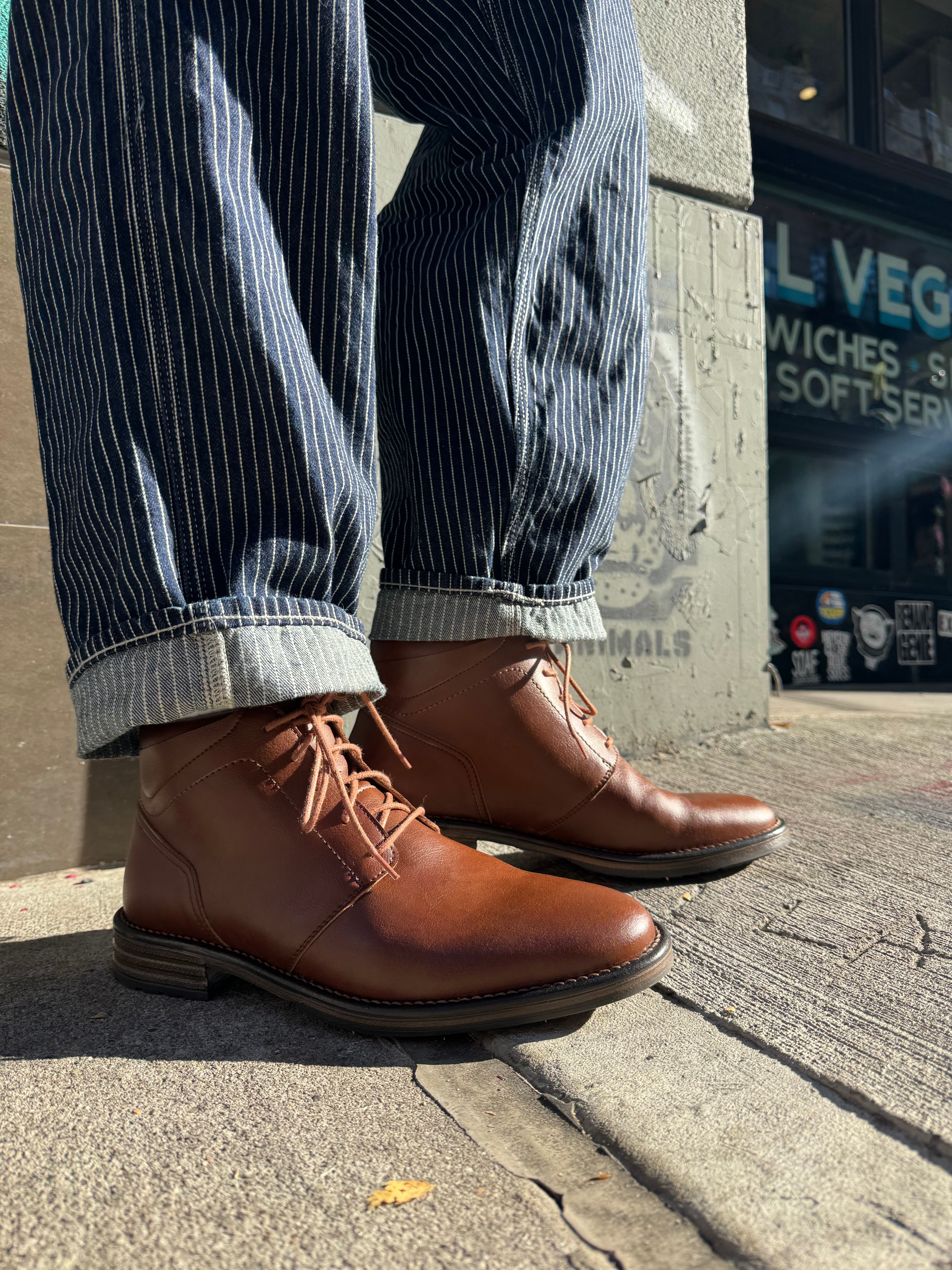 Novacas Fernando Tan Leather Boots for Men - Stylish & Comfortable Ankle Boots for Casual Wear, Outdoor Hiking & Everyday Fashion