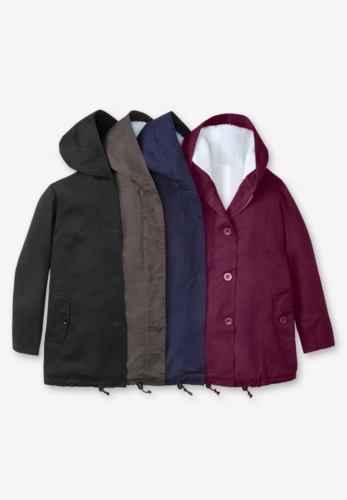 Women's Plus Size Sherpa-Lined Hooded Parka Jacket - Warm Winter Coat for Cold Weather, Outdoor Activities & Casual Wear