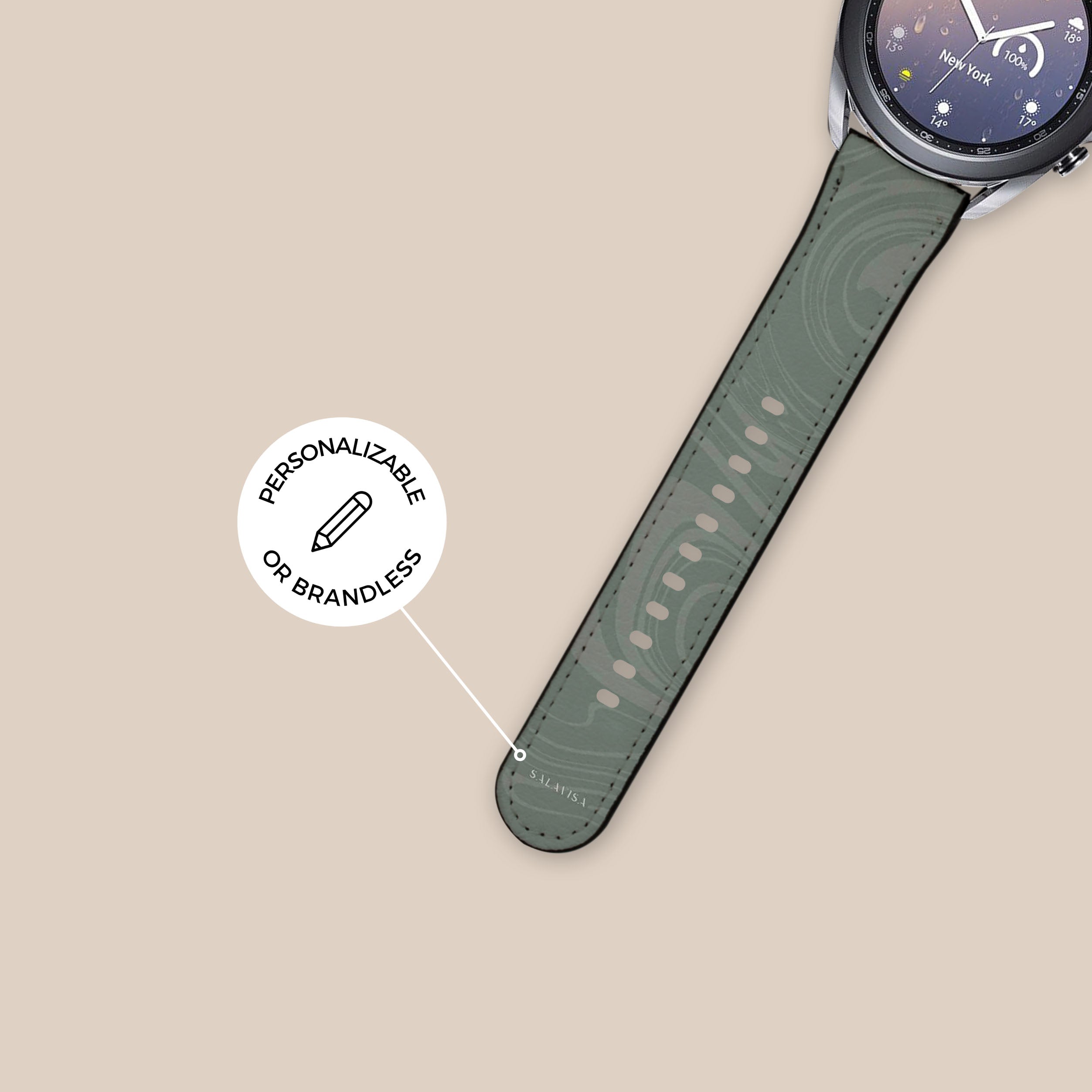 Light Green Swirl Galaxy Watch Band for Samsung Galaxy Watch 4/5/6 - Stylish & Comfortable Replacement Strap for Everyday Wear, Workouts & Outdoor Activities