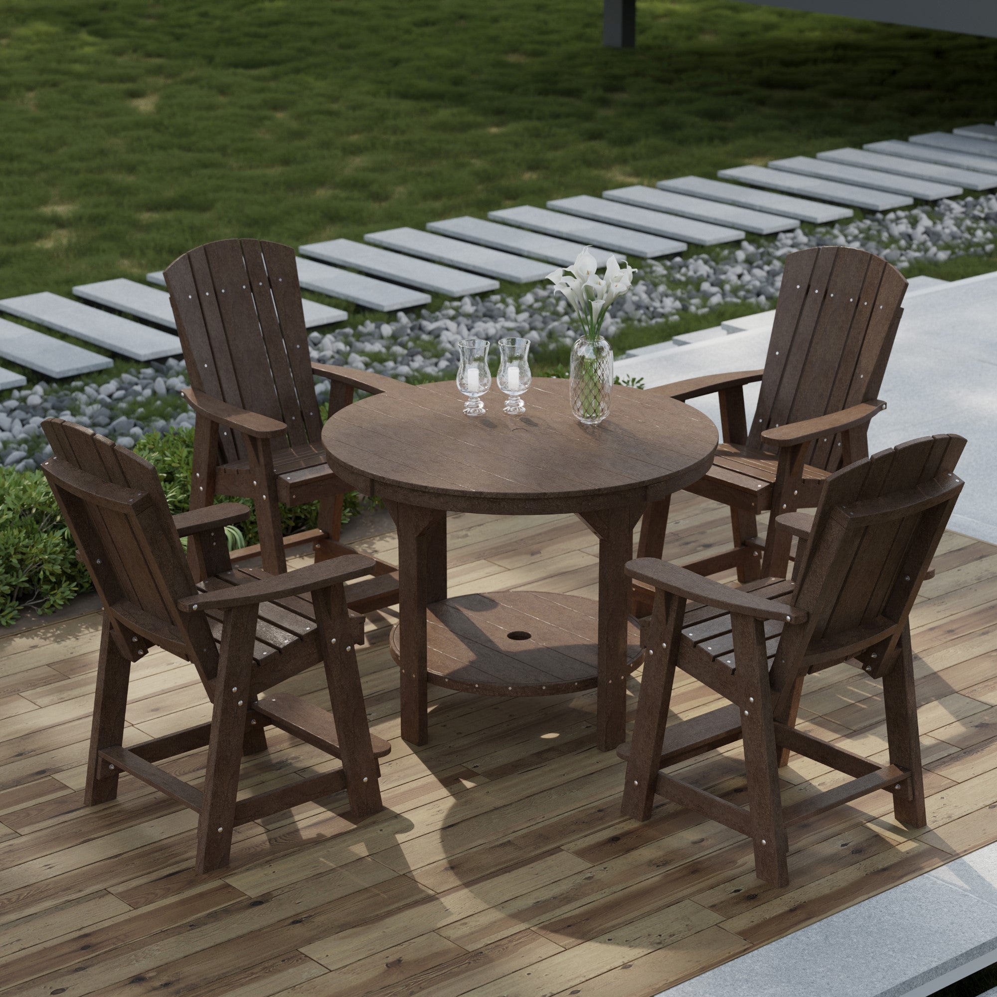 Heritage 5-Piece 48-Inch Pub Counter Height Dining Set - Perfect for Kitchen Islands, Breakfast Bars & Small Space Entertaining