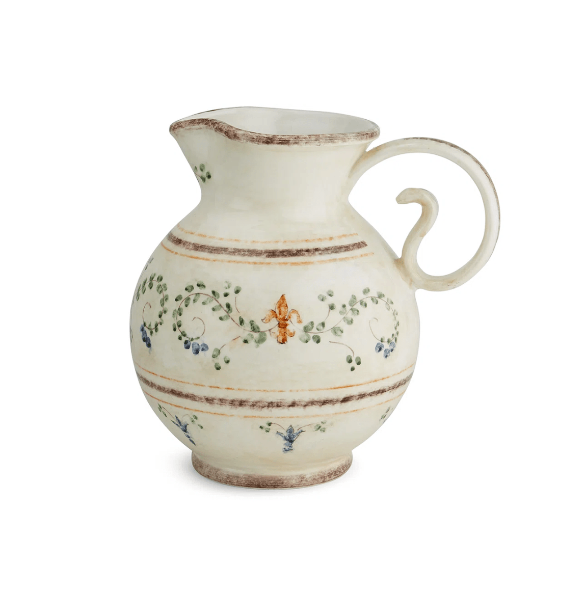 Arte Italica Large Pitcher - 32oz Italian Ceramic Water Pitcher with Hand-Painted Floral Design, Perfect for Iced Tea, Lemonade & Summer Beverages - Elegant Home & Kitchen Decor for Dining Table, Party Serving