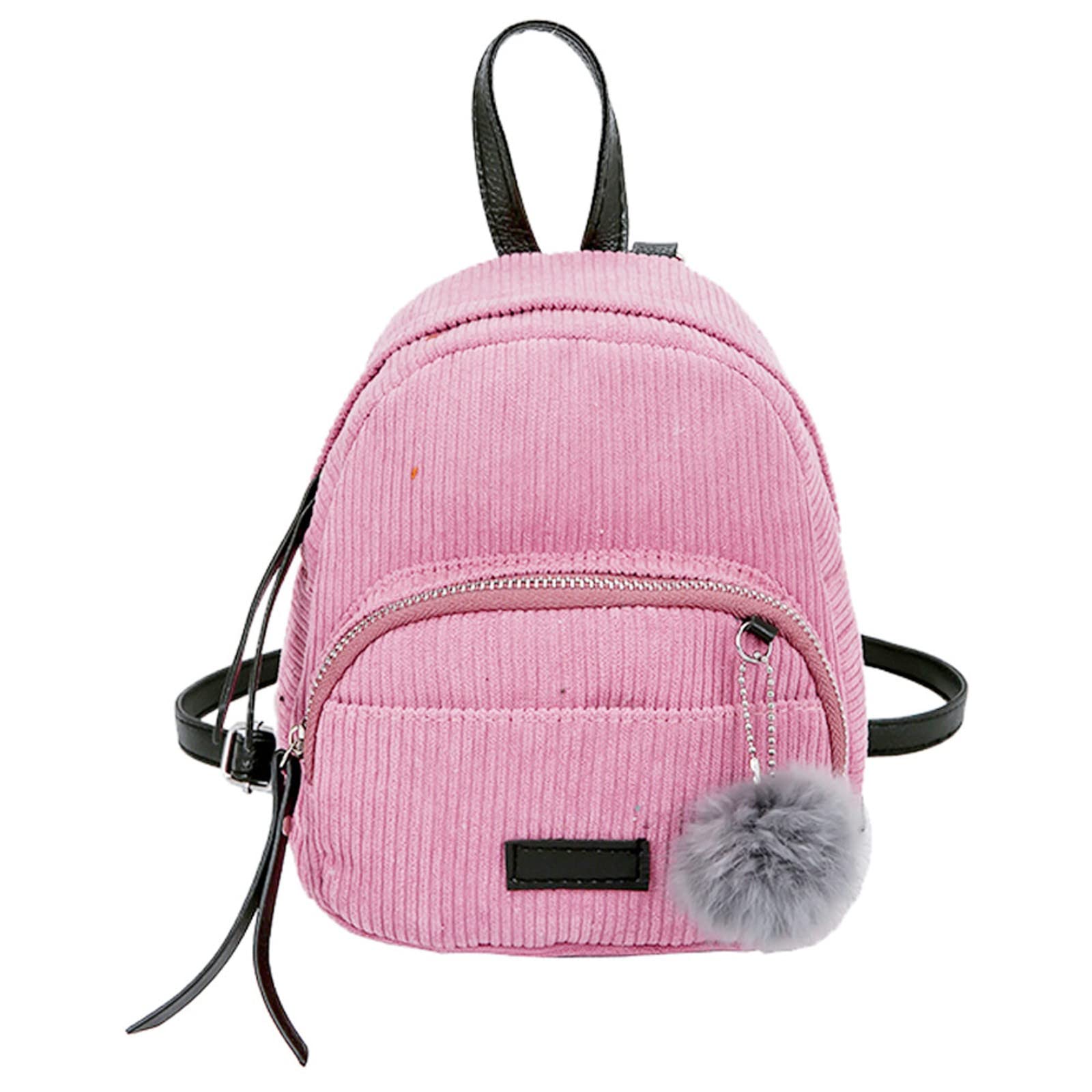 HYWJSZ Girls Corduroy Satchel Shoulder Bag - Cute Pink School Backpack for Students, Travel & Everyday Use | Durable Bookbag for College, Work & Weekend Outings