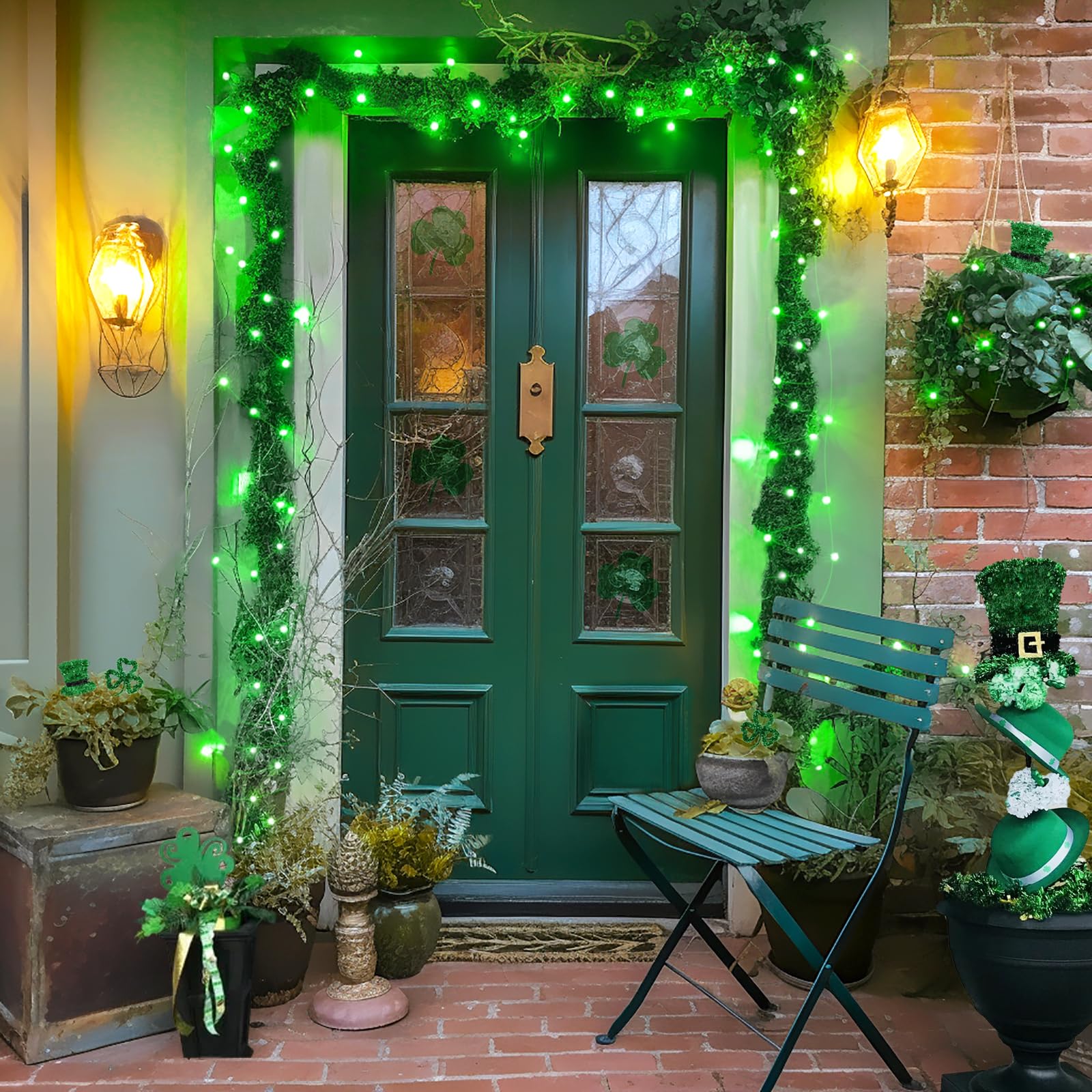 JMEXSUSS 2 Pack 33ft 100 LED Solar Fairy Lights - Waterproof Outdoor String Lights for Garden, Patio, Tree Decor - St Patrick's Day Party Decorations - Perfect for Backyard, Wedding, Holiday & Landscape Lighting
