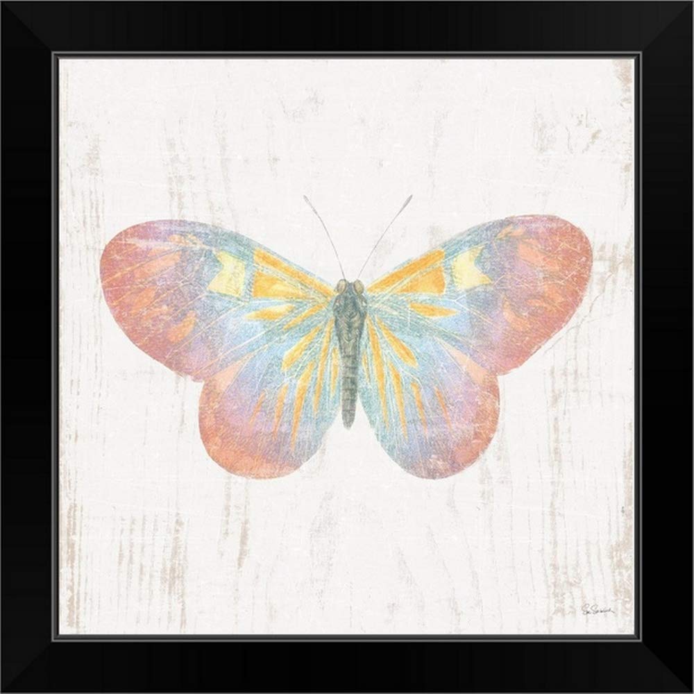 White Barn Butterflies Black Framed Canvas Art Print - Butterfly Wall Decor for Living Room, Bedroom & Office | CANVAS ON DEMAND