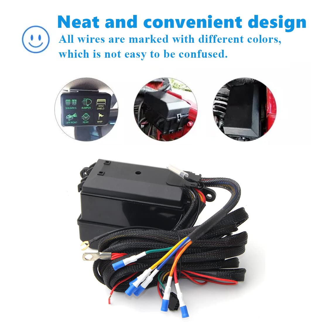 6 Gang Switch Panel - Universal Circuit Control Relay System with LED On/Off Buttons for Car, Truck, Boat, UTV & SUV | Waterproof Dash Control Panel for Off-Road, Marine & RV Use
