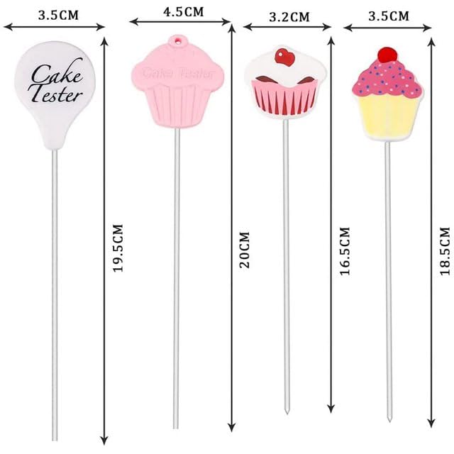 4Pcs Stainless Steel Cake Tester Needles - Reusable Baking Probe Skewers for Perfect Cake Doneness | Essential Kitchen Tool for Home Bakers, Pastry Chefs | Ideal for Christmas Gifts & Stocking Stuffers | Perfect for Birthday Cakes, Cupcakes & Dessert Baking