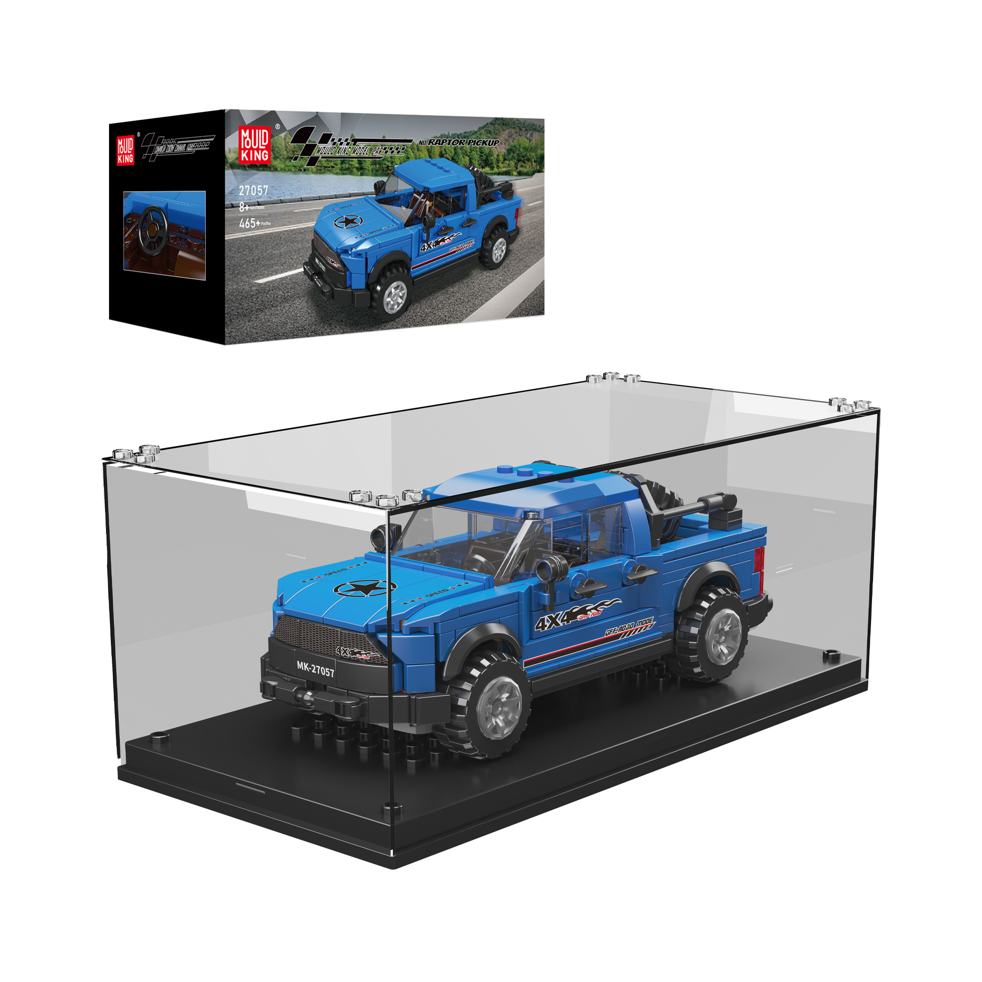 Mould King 27057 F-150 Raptor Pickup Truck Building Blocks Set | 465 Pieces STEM Toy for Kids & Adults | Creative DIY Model Car for Home Decoration & Gift