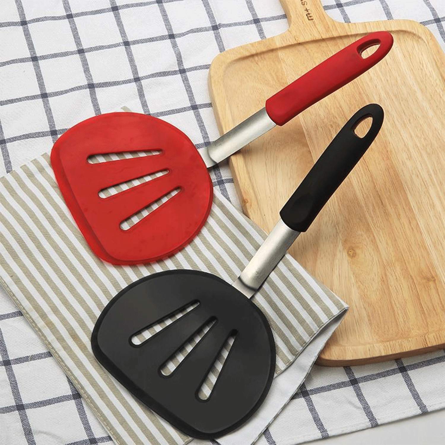 Premium Silicone Turner Spatula - Heat-Resistant Non-Stick Pancake Flipper, Egg Turner & Omelet Spatula for Cooking - Wide Rubber Kitchen Utensil for Flipping Burgers, Fish & Large Foods - Perfect for Breakfast, Baking & Grilling