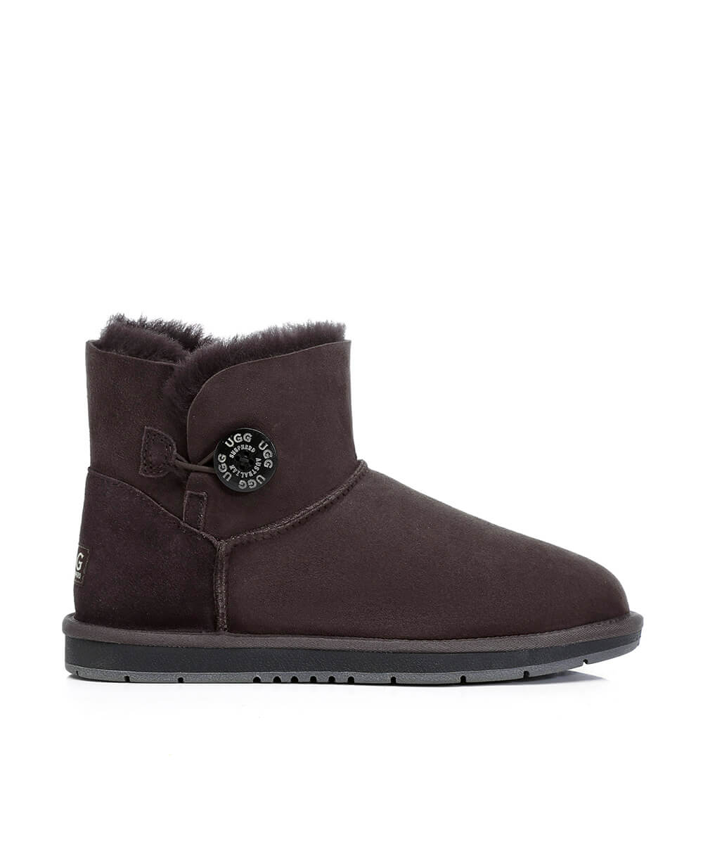Men's UGG Classic Mini Button Boots - Genuine Sheepskin Winter Boots for Men | Warm & Comfortable Snow Boots for Cold Weather, Outdoor Walking & Casual Wear