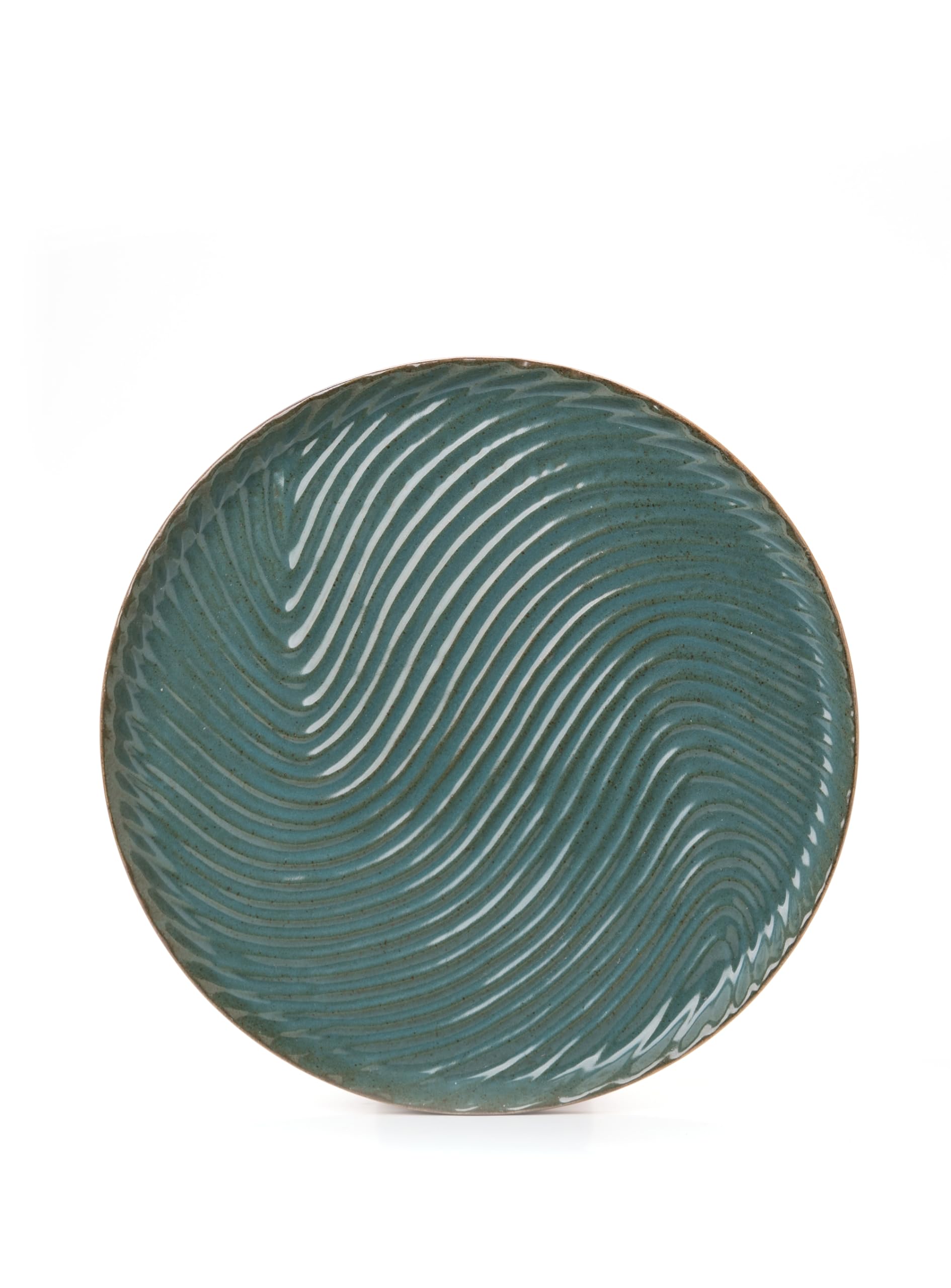 Elegant Round Vanity Tray with Brown Trim - 11