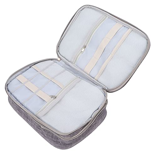 Waterproof Gray Cosmetic Bag for Travel - Portable Toiletry Organizer for Makeup Brushes & Essentials | Perfect for Vacation, Gym, and Daily Use