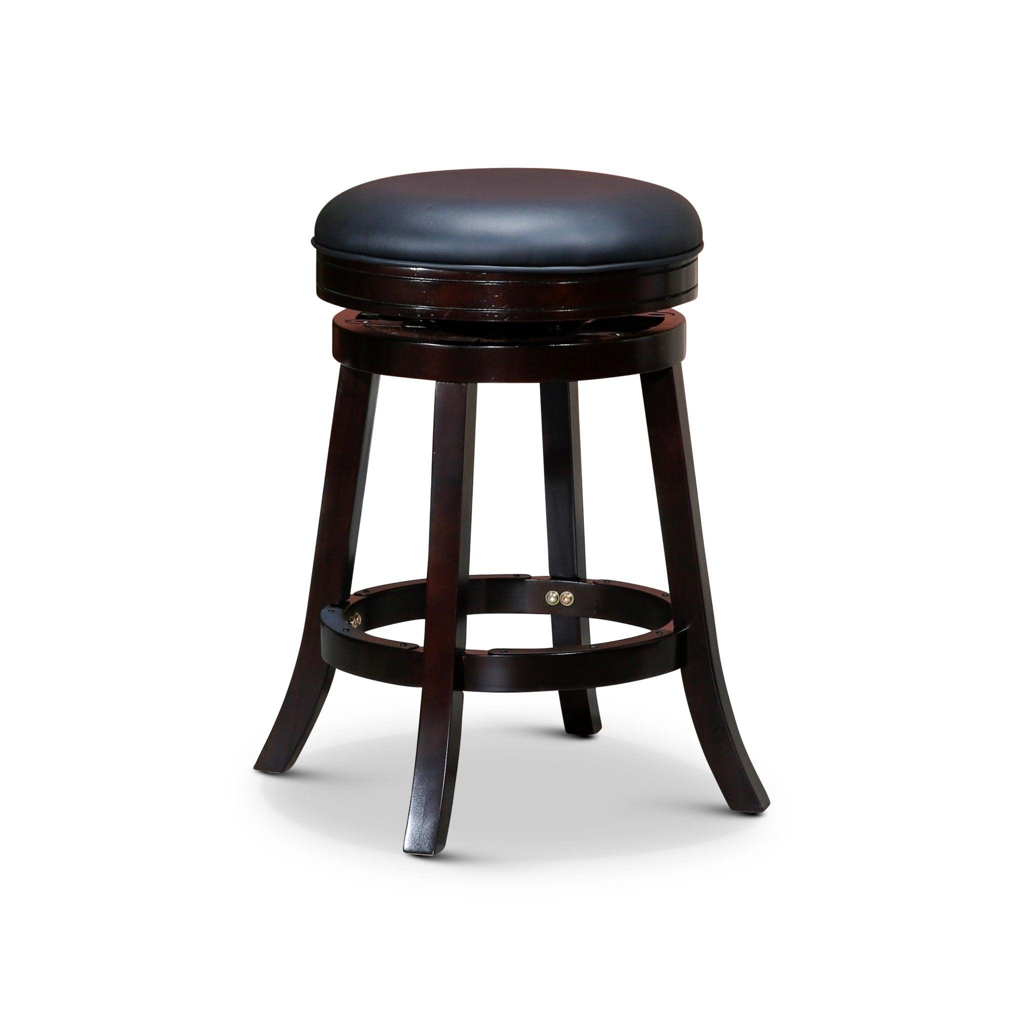 Creede Bonded Leather Backless Swivel Stool - 24