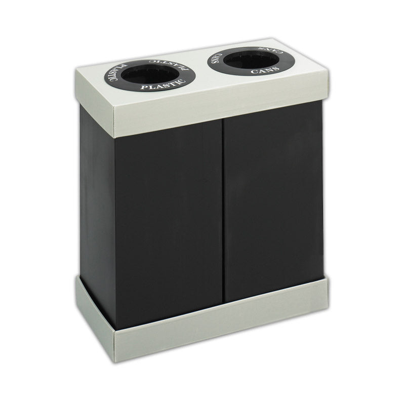 28 Gallon Black Recycling Bin - Heavy Duty Trash Can for Home, Office & Outdoor Use - Eco-Friendly Waste Container for Recycling & Garbage Disposal