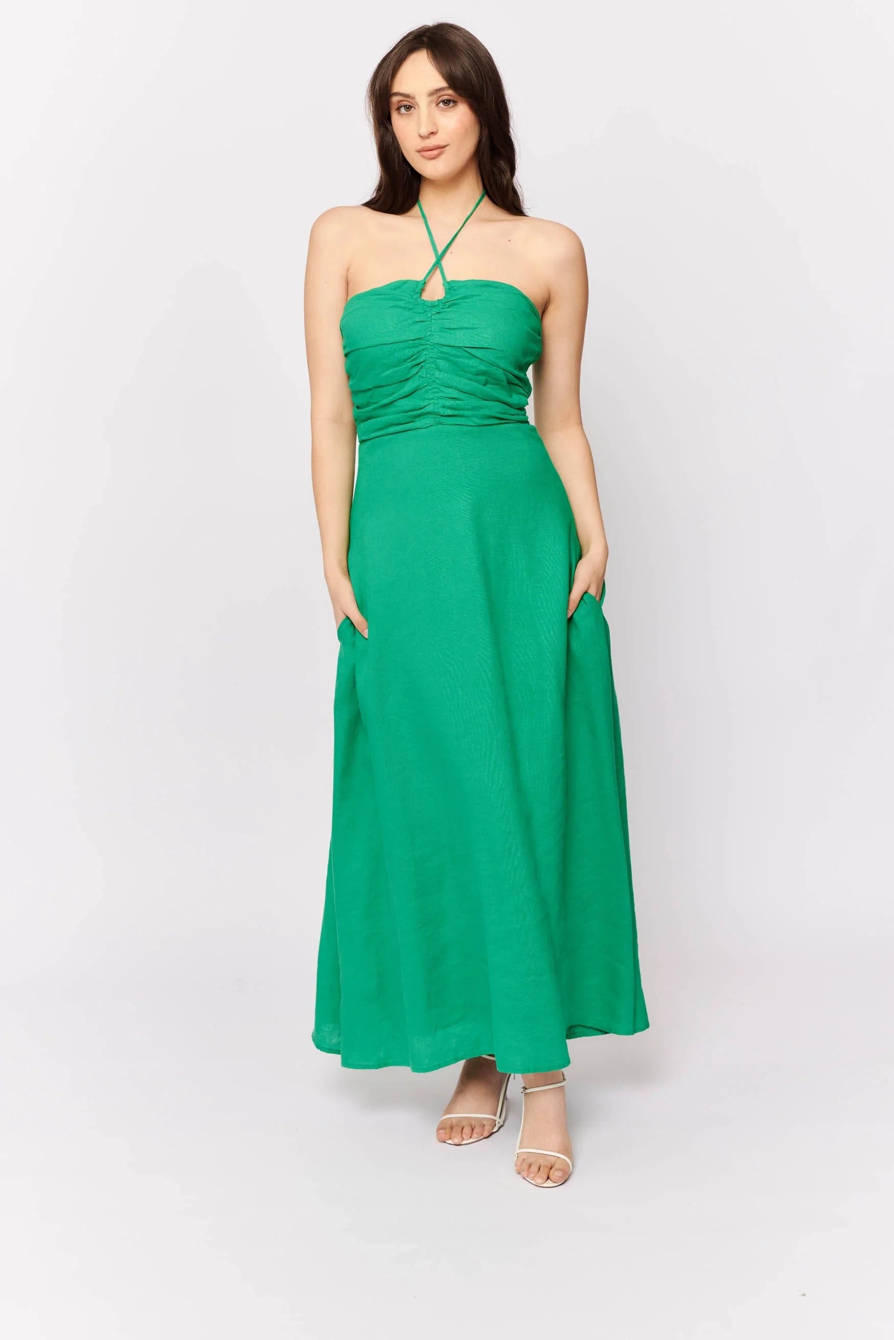 Como Dress - Elegant Emerald Green Women's Dress for Party, Wedding & Evening Events | Perfect for Special Occasions & Night Out