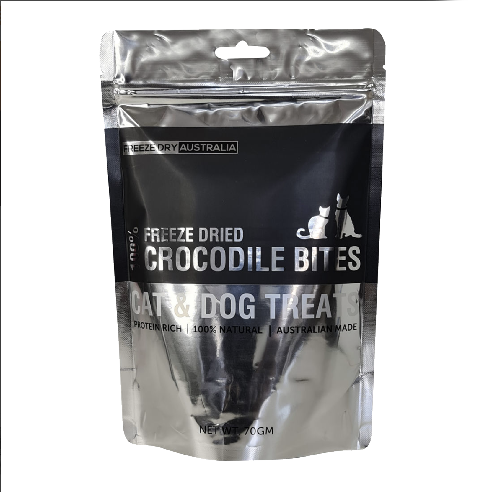 Freeze Dried Australian Crocodile Bites Dog & Cat Treats - 70g Natural Protein Snacks for Pets - Perfect for Training Rewards and Dental Health