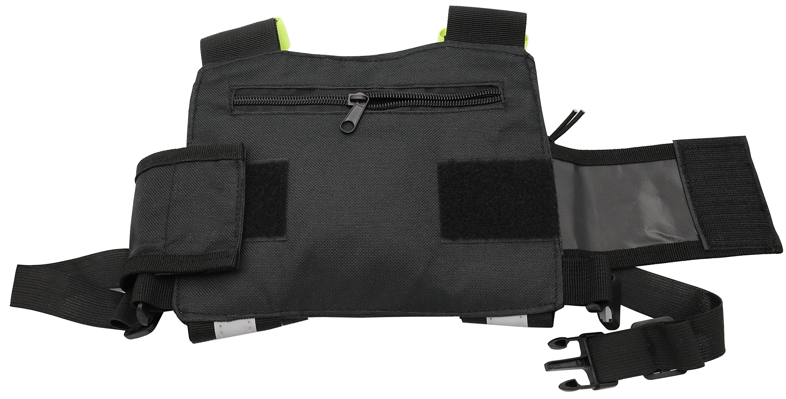 Two Way Radio Shoulder Holster - Reflective Chest Harness Holder Vest with Front Pouch for Walkie Talkie | Perfect for Security, Construction & Outdoor Activities