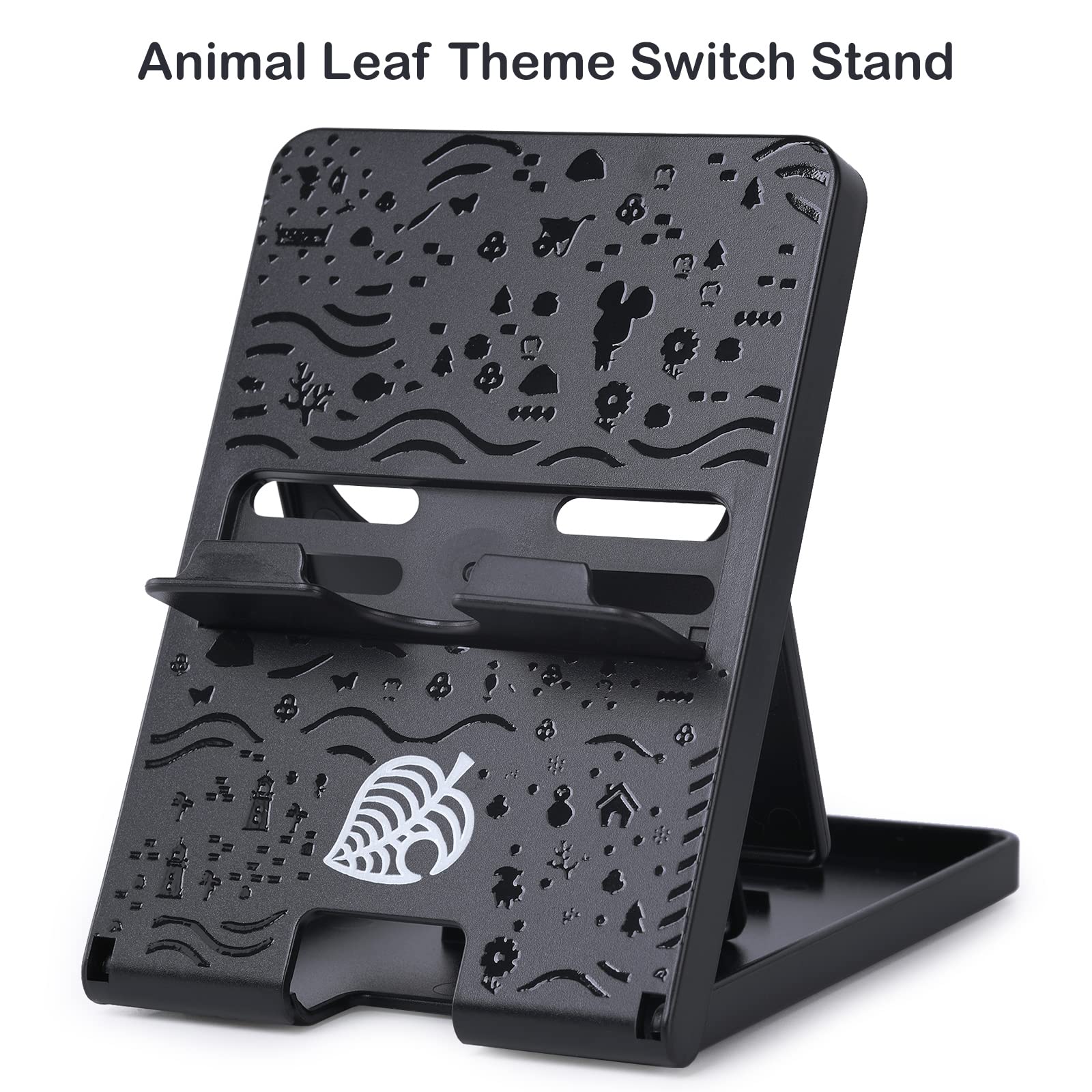 Premium Adjustable Foldable Stand for Nintendo Switch & Switch Lite - Portable Gaming Holder for Animal Crossing & All Games - Compact Travel Accessories - Perfect for Home, Office & On-the-Go Gaming (Black)