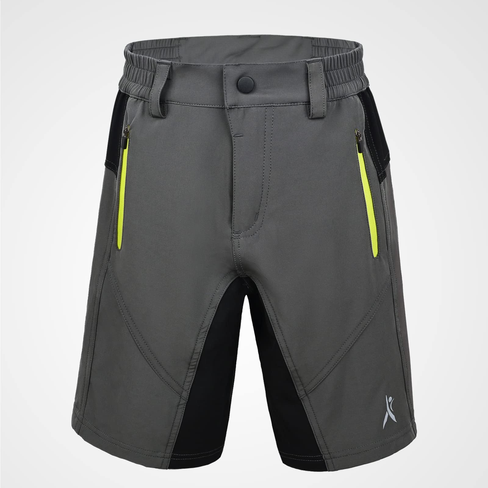 **Boys' Padded Bike Shorts for Kids & Teens - Breathable Mountain Biking Shorts with Zipper Pockets | Ideal for Cycling, MTB & Outdoor Adventures**