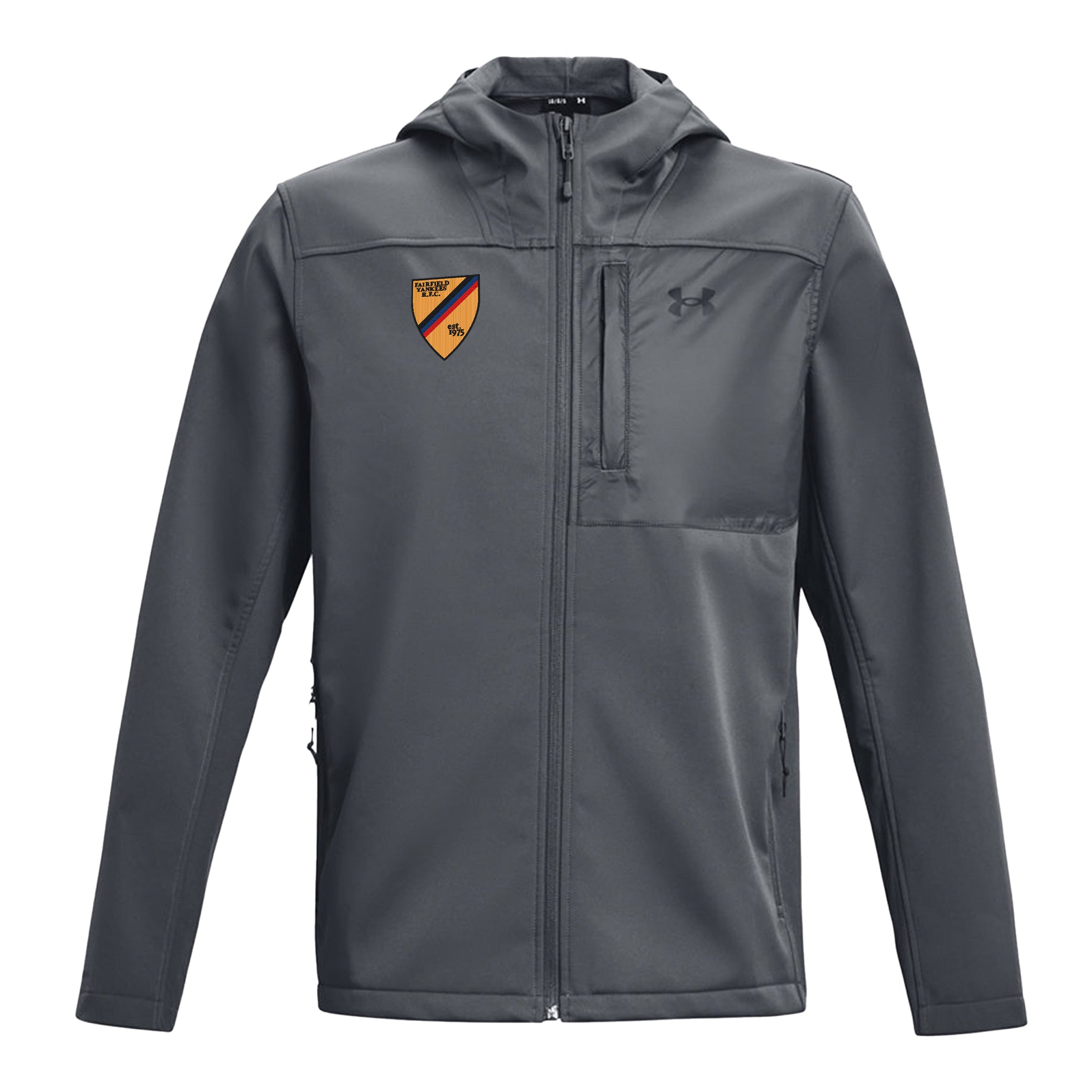 Fairfield Yankees RFC UA CGI Hooded Jacket - Men's Athletic Pullover Windbreaker for Rugby Training & Outdoor Sports