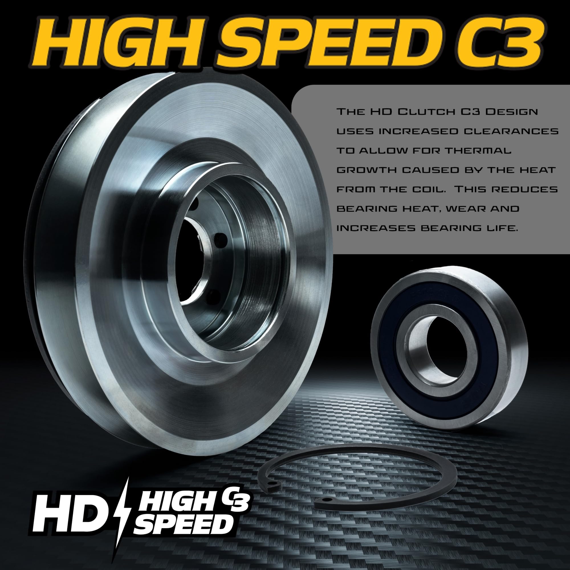 HD Switch 461660 BIGBearing HiTorque 300ftlb (OEM 250) Upgrade Billet Pulley GT3.5 Clutch with Replaceable Wire C3 Bearings & 20A PTO Switch 483957 - Compatible with Scag Turf Tiger, TigerCat, TigerCub, Wildcat, Cheetah - Perfect for Lawn Mower Performance Upgrades and Maintenance