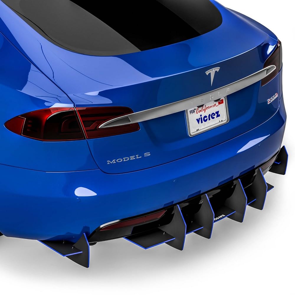 Vicrez Centa VR2 Rear Diffuser vz102387 for Tesla Model S 2015-2025 - Carbon Fiber Performance Upgrade for Enhanced Aerodynamics & Sporty Styling | Perfect for Track Days & Car Shows