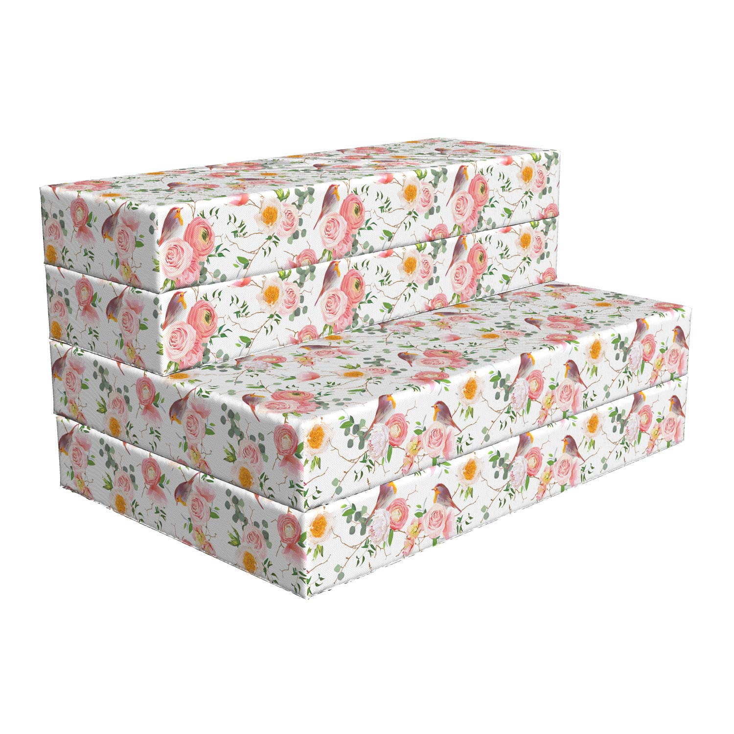 Ambesonne Bird Foldable Mattress - Romantic Spring Forest Design, 74.8