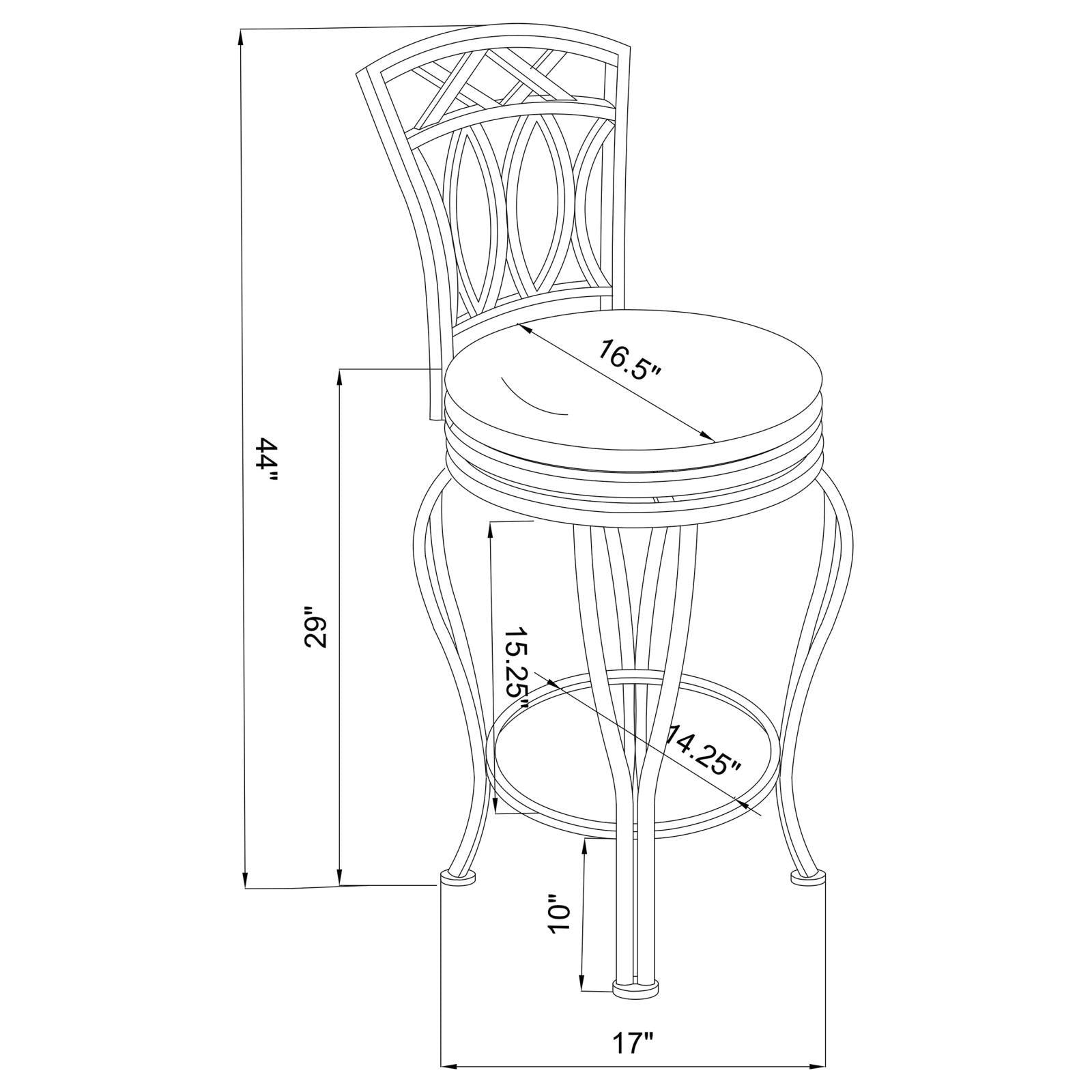 Black Swivel Bar Stool with Upholstered Seat - Adjustable Height Modern Kitchen Counter Stool for Home, Bar, Restaurant & Office Use