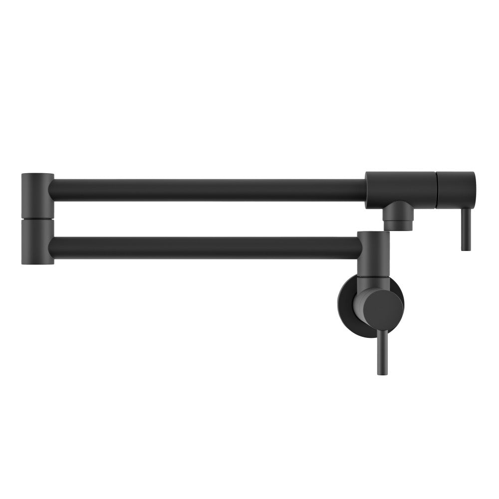 Matte Black Ivy Retractable Wall Mounted Pot Filler - Stainless Steel Kitchen Faucet for Easy Cooking & Filling Large Pots (Perfect for Home Chefs & Commercial Kitchens)