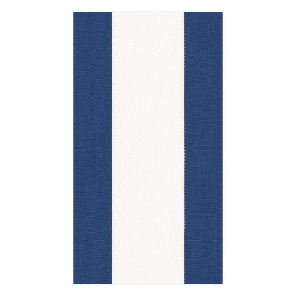 Premium Navy Blue Striped Disposable Paper Guest Towels - Pack of 15 | Soft Absorbent Bathroom Napkins for Parties, Weddings & Upscale Events