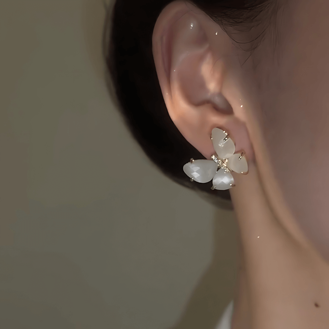 Dainty Cat Eye Stone Butterfly Stud Earrings for Women | R5094 | Elegant Jewelry Gift for Birthday, Anniversary & Special Occasions