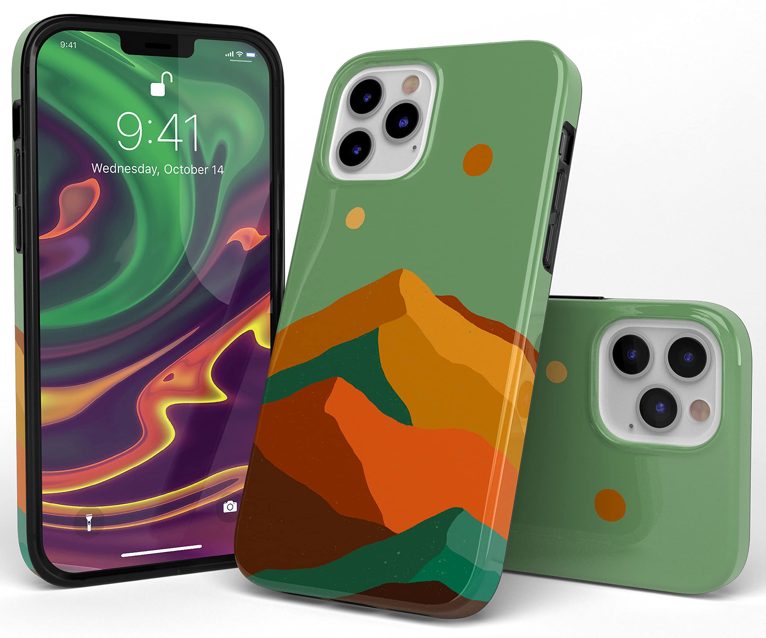 Casely iPhone 12 Pro Max Case - Endless Peaks Colorblock Mountain Design | Shockproof Protective Cover | Perfect for Outdoor Adventures & Daily Use