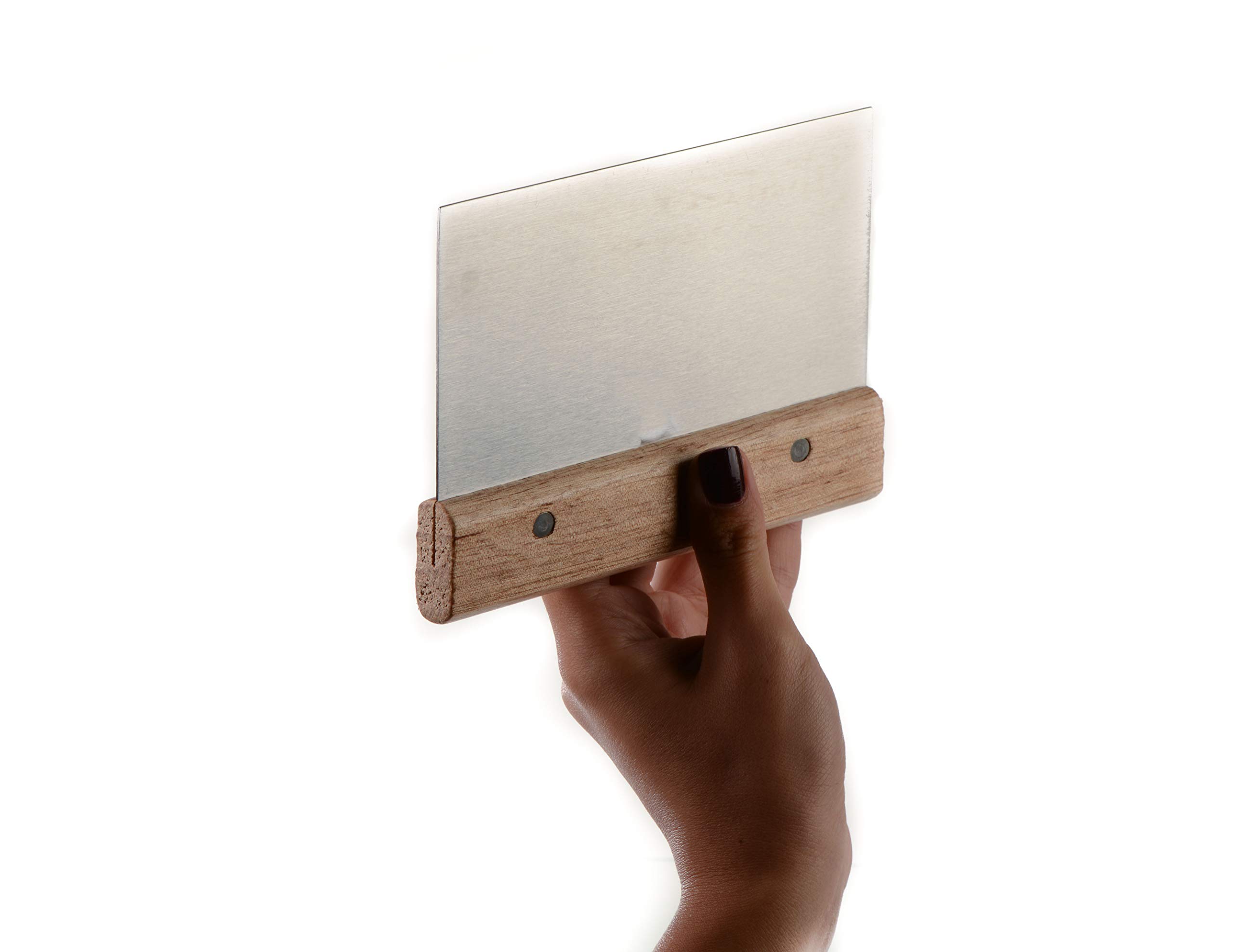 12-Pack Stainless Steel Dough Scraper with Wooden Handle - Heavy Duty Multi-Purpose Kitchen Tool for Chopping Nuts, Herbs, Pastry & Pizza Dough - Ideal for Baking, Cooking & Food Prep - Perfect for Home Bakers & Professional Chefs