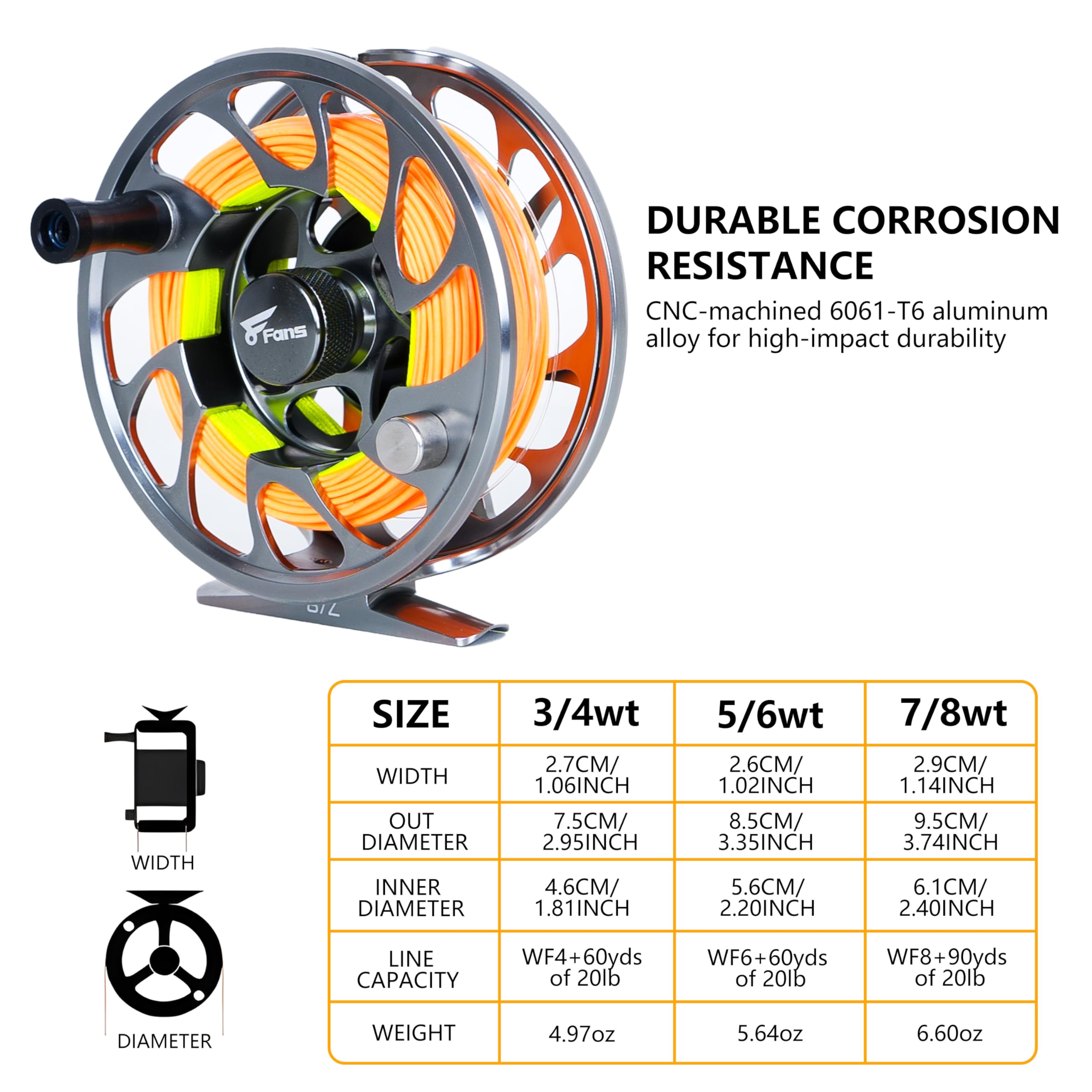 8Fans 4-Section Portable Fly Fishing Rod and Reel Combo with CNC-Machined Aluminum Alloy Reel - Complete Starter Kit for Beginners | Perfect for Trout, Bass Fishing in Rivers, Lakes and Streams