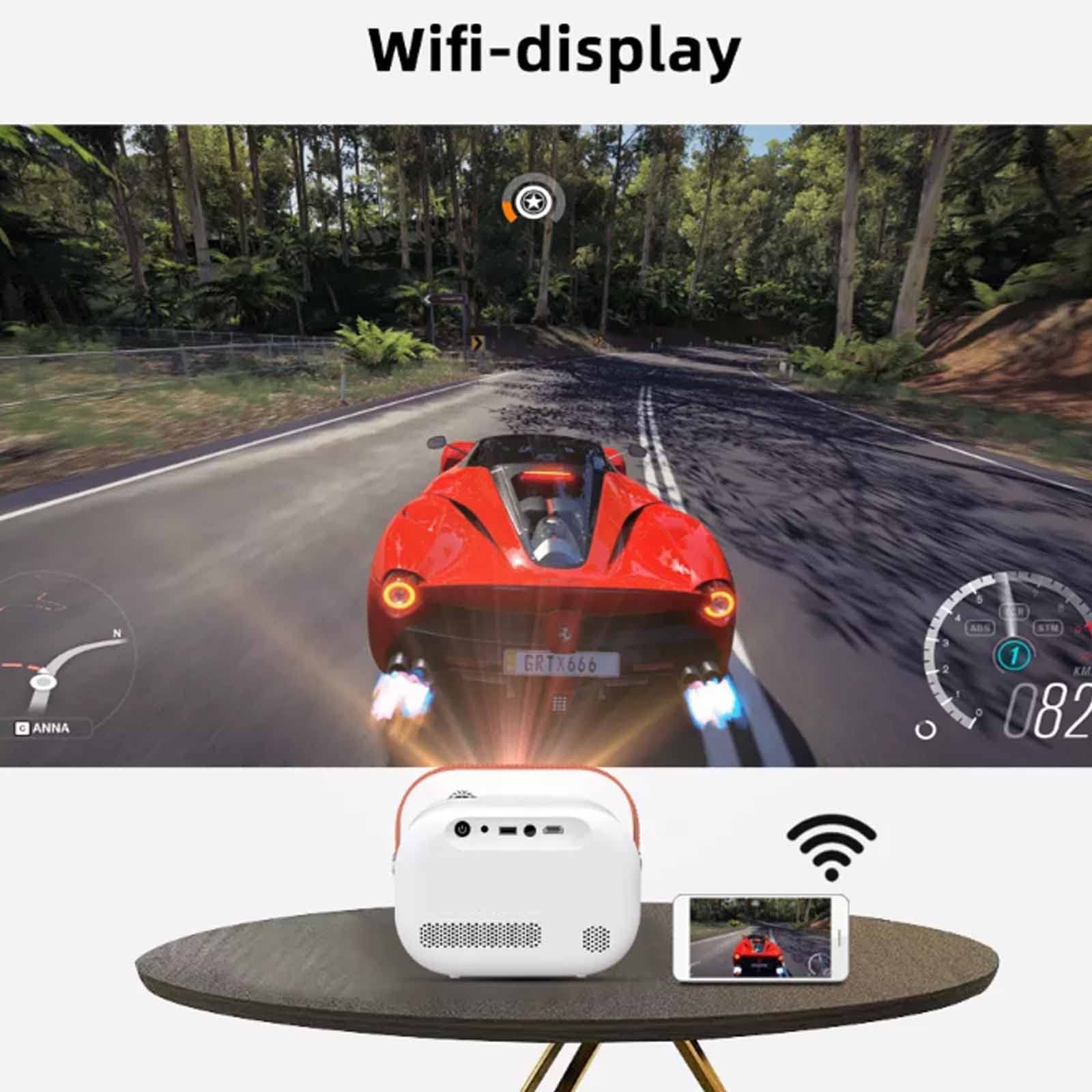 NVYAZJ Ultra Mini 4K HD Smart LED Pocket Projector - DLP 2GB+32GB, WiFi 2.4G/5G, 3D Function, 1920x1080 Resolution - Perfect for Home Theater, Office Presentations & Outdoor Movie Nights