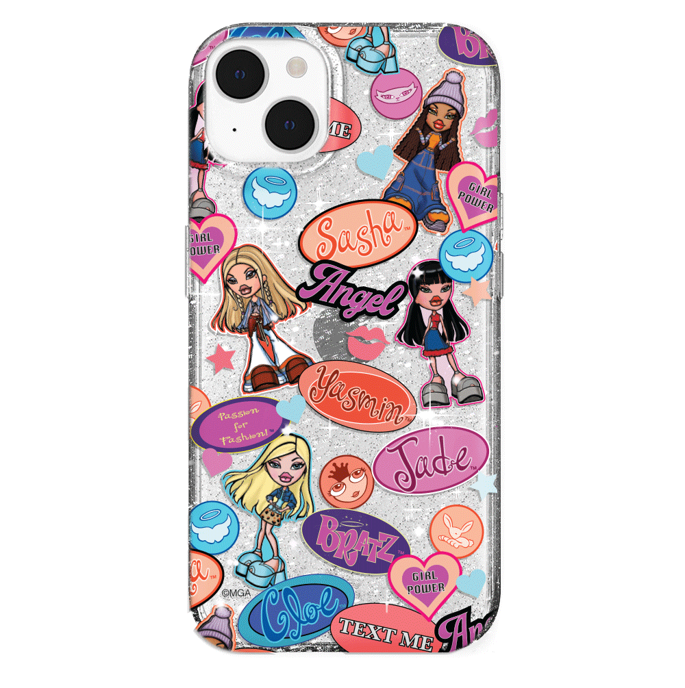 Bratz Pack Glitter iPhone Case - Trendy Sparkle Phone Cover for Bratz Fans - Perfect for Parties, School & Everyday Use