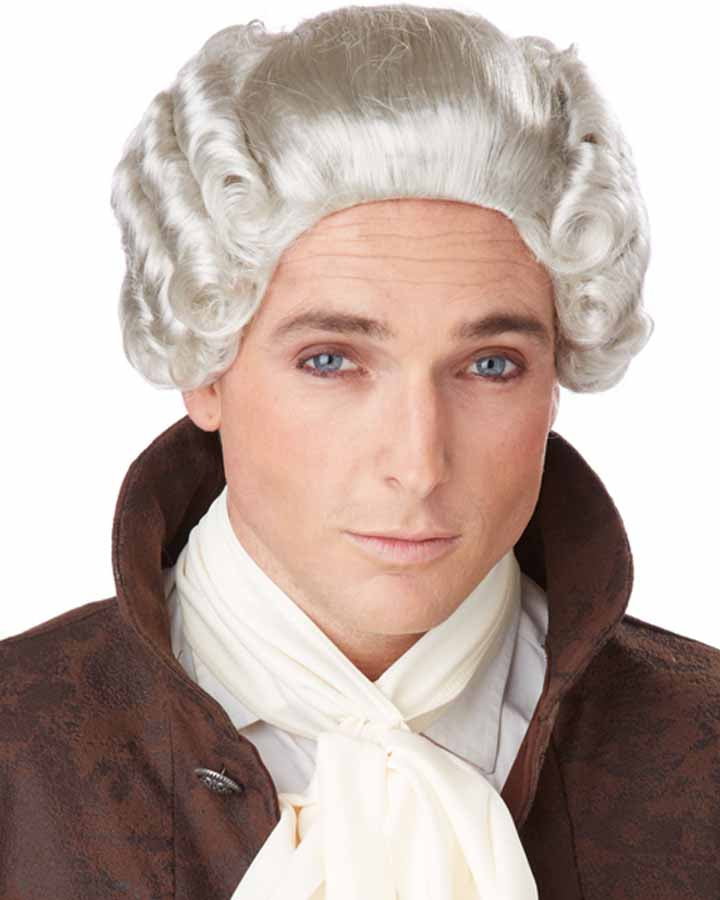 18th Century Historical Grey Ponytail Wig for Cosplay, Halloween Costume & Theater Performances - Authentic Colonial Era Hairstyle Accessory