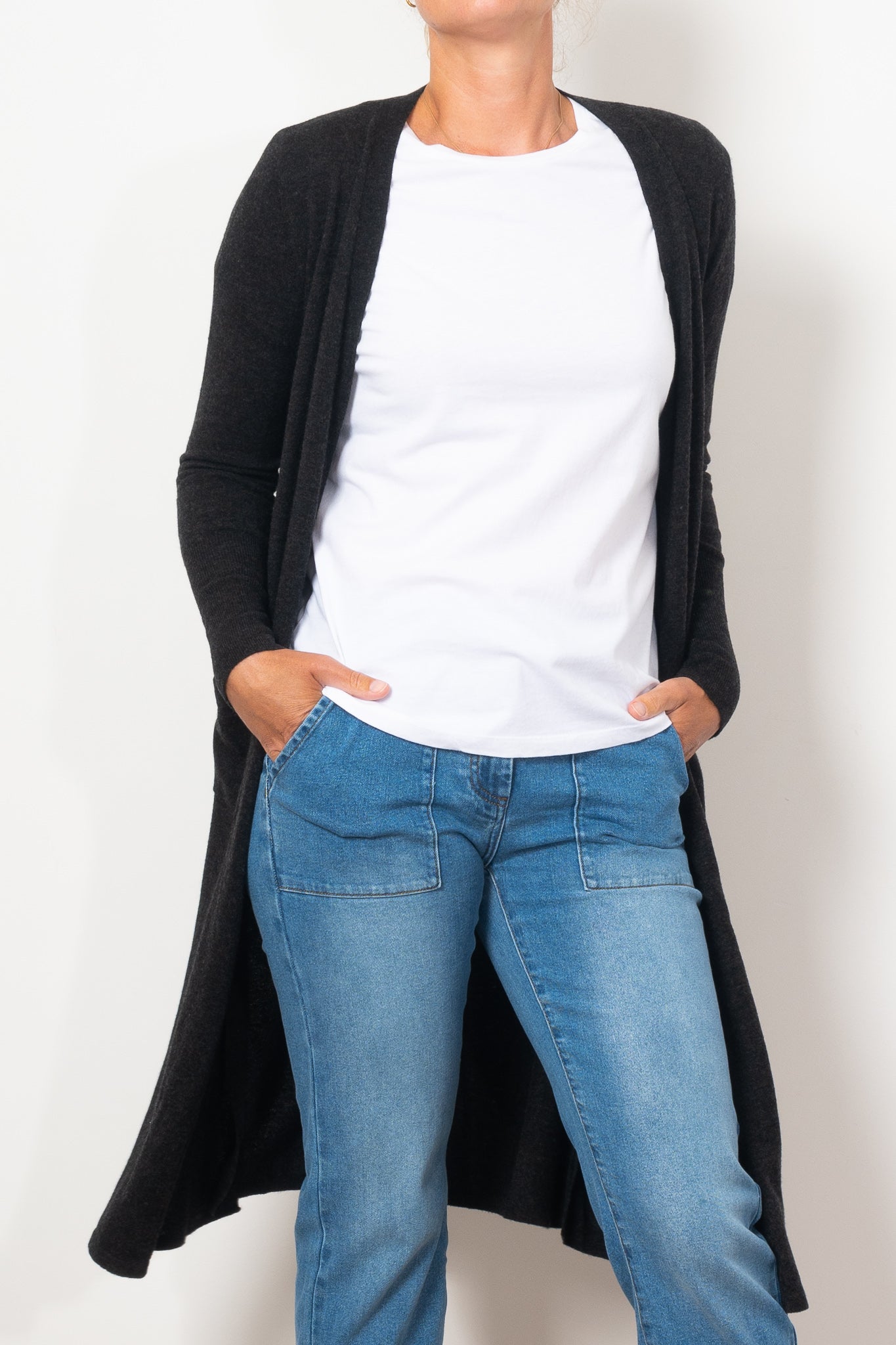 Bridge & Lord Women's Longline Cardigan Sweater - Soft Knit Open Front Wrap for Office, Casual & Layering