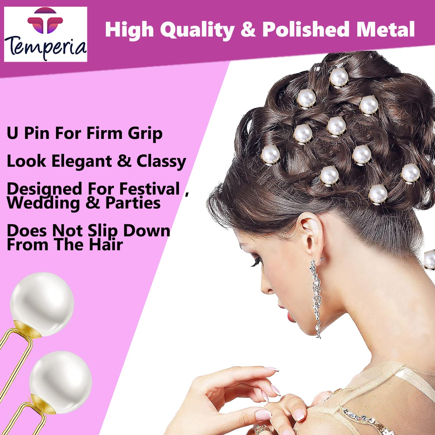 36pcs Pearl Hair Clips & U Pins for Women - Elegant Bridal Hair Accessories for Weddings, Parties & Special Occasions | Perfect for Bridesmaids, Prom & Formal Events