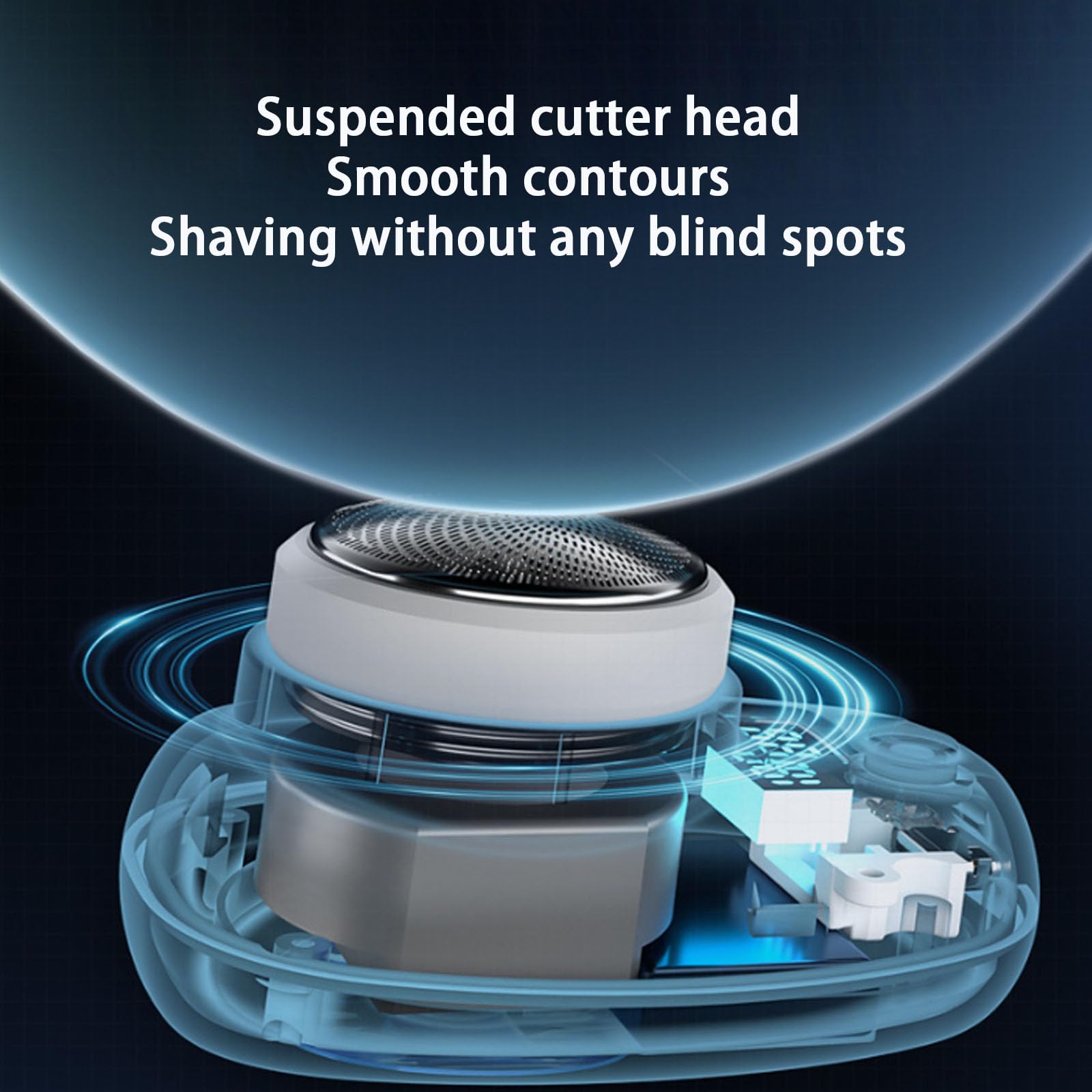 Pyrinov Mini Portable Electric Shaver - IPX7 Waterproof Wet/Dry Rechargeable Electric Razor for Men, Travel & Gym - Blue | Perfect for Home, Office & On-the-Go Grooming