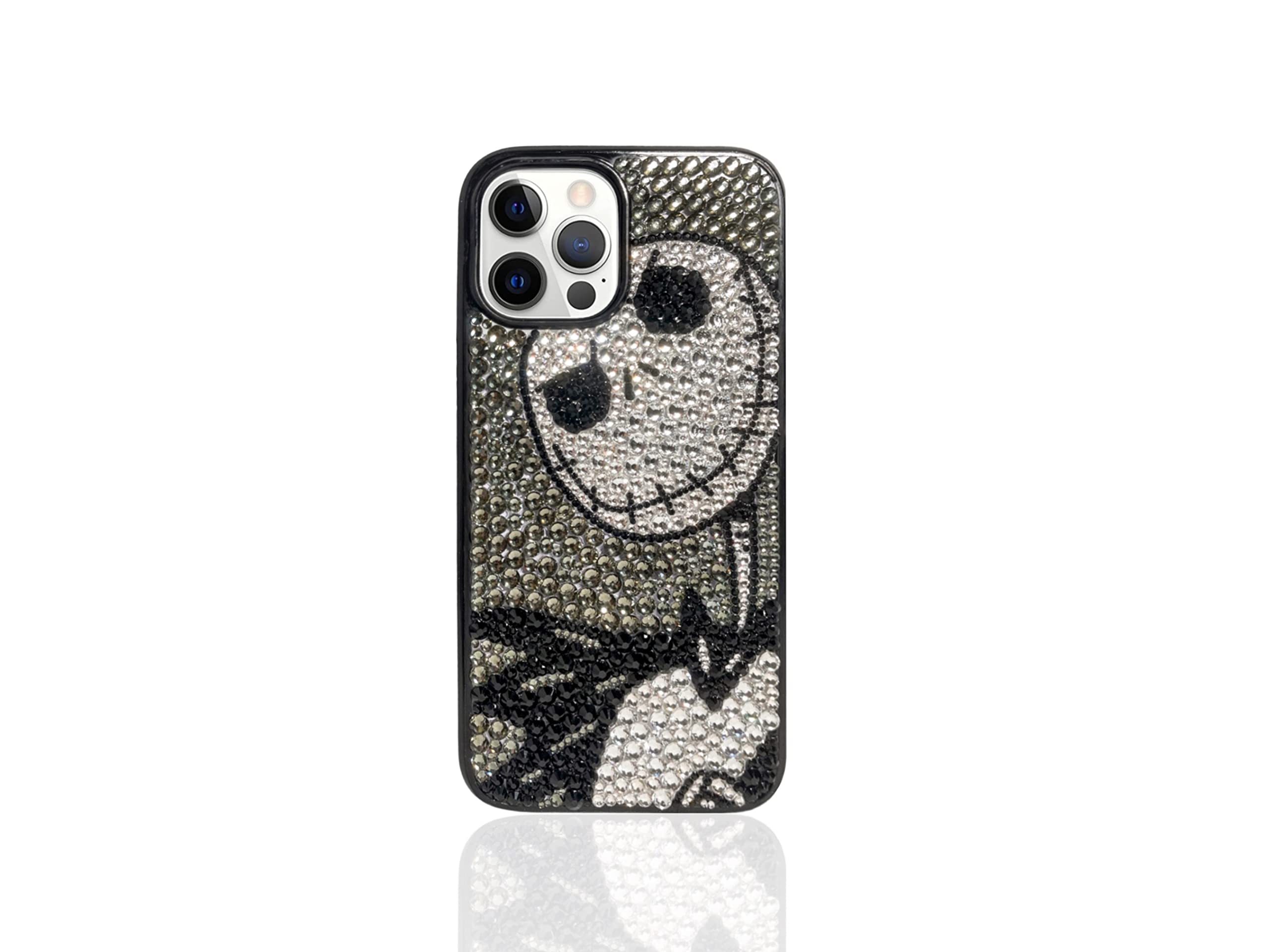 Jack Skellington Rhinestone Glitter Phone Case for iPhone XR - Sparkling Protective Cover for Halloween, Christmas Gifts & Nightmare Before Christmas Fans