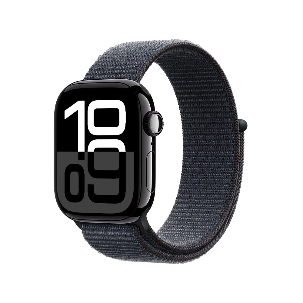 Apple Watch Series 10 GPS 42mm - Black Aluminum Case with Sport Loop Band - Perfect for Fitness Tracking & Everyday Wear