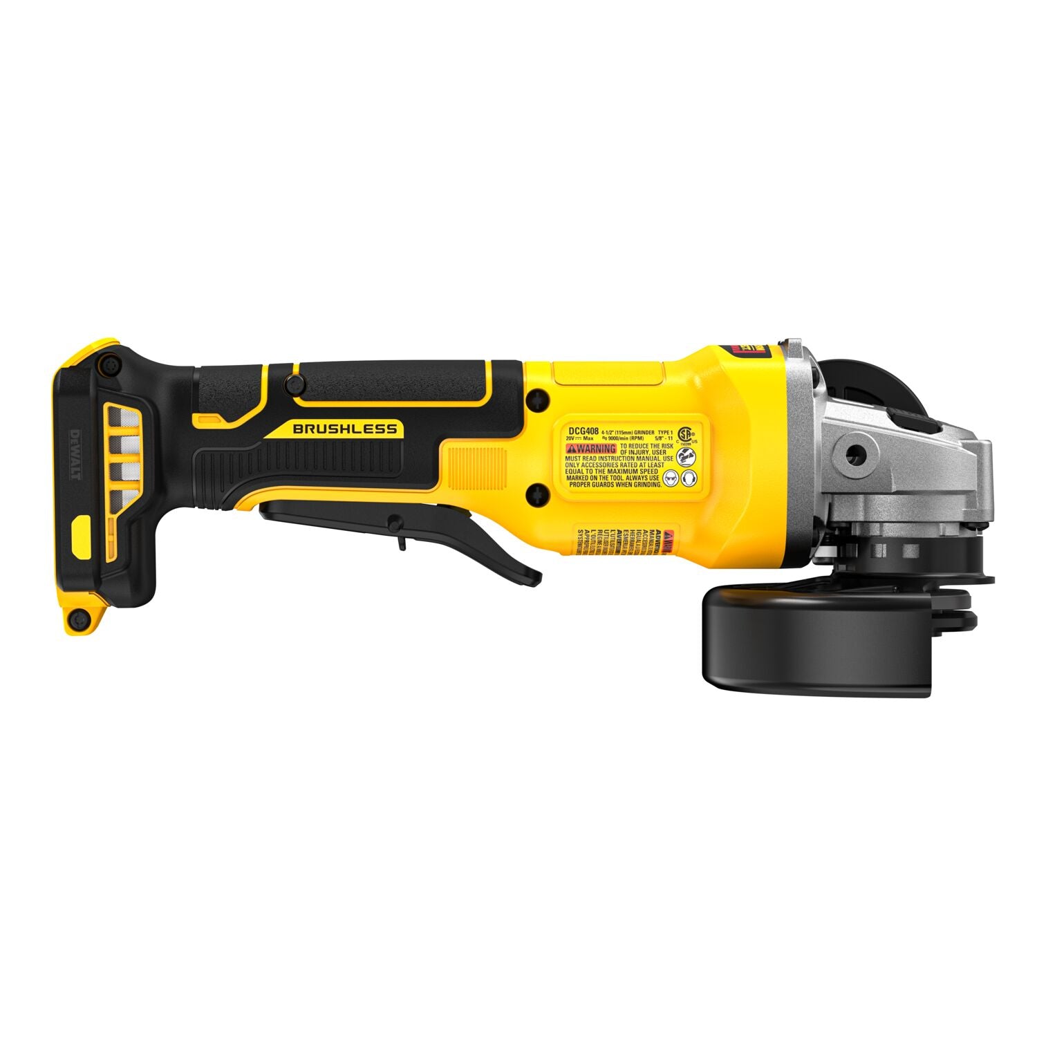 DEWALT DCG408B 20V MAX* 4-1/2 Inch Brushless Angle Grinder with Paddle Switch (Tool Only) - Perfect for Metal Cutting, Grinding & DIY Projects