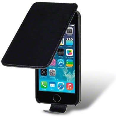 Apple iPhone 5 / 5S / SE Flip Leather Case - Premium Black Protective Cover with Card Slot | Perfect for Business, Travel & Everyday Use