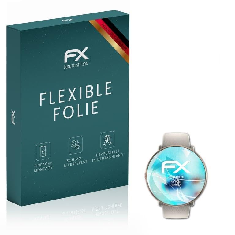 Polar Ignite 3 Screen Protector - 3 Pack Ultra Clear Flexible Tempered Glass Film for Smartwatch - Anti-Scratch & Bubble-Free Protection for Workouts, Running & Outdoor Activities