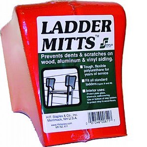 Staples Polyurethane Red Ladder Mitts - 1 Pair, Non-Slip Grip for Safe Climbing, DIY Home Improvement & Roofing Work