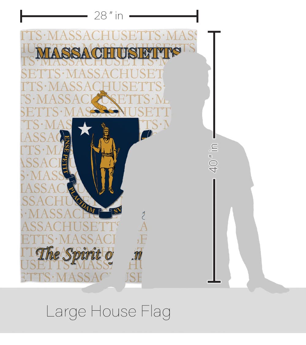 Massachusetts Americana House Flag Set 28x40
