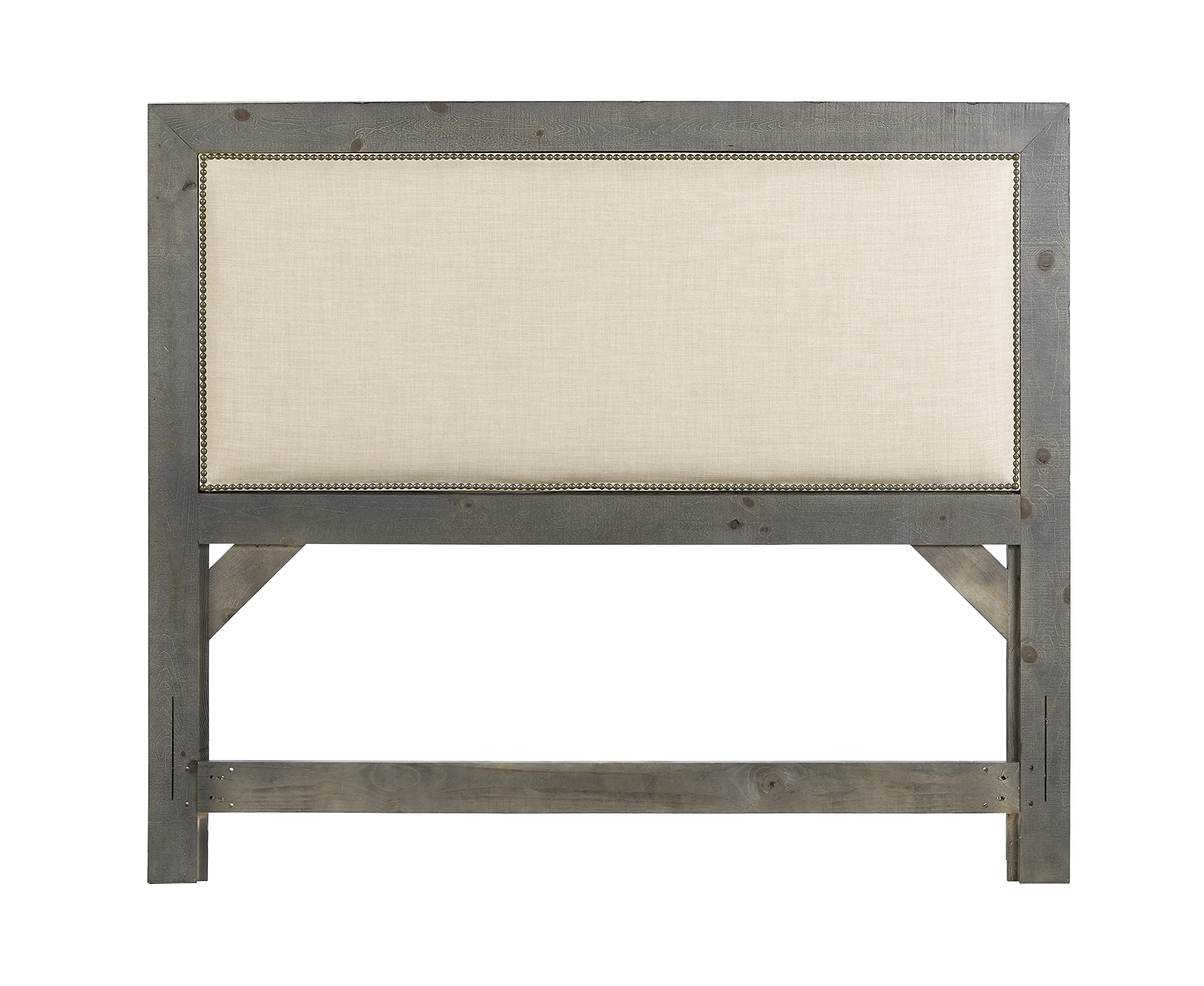 Progressive Furniture King Willow Upholstered Headboard in Distressed Dark Gray - Luxurious Bedroom Upgrade for Master Suite or Guest Room